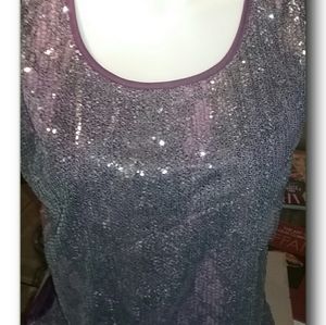 ONE DAY SALE - LOOK FOR 3/$10 ITEMS  Sag Harbor  Purple Sleeveless Sequined Top